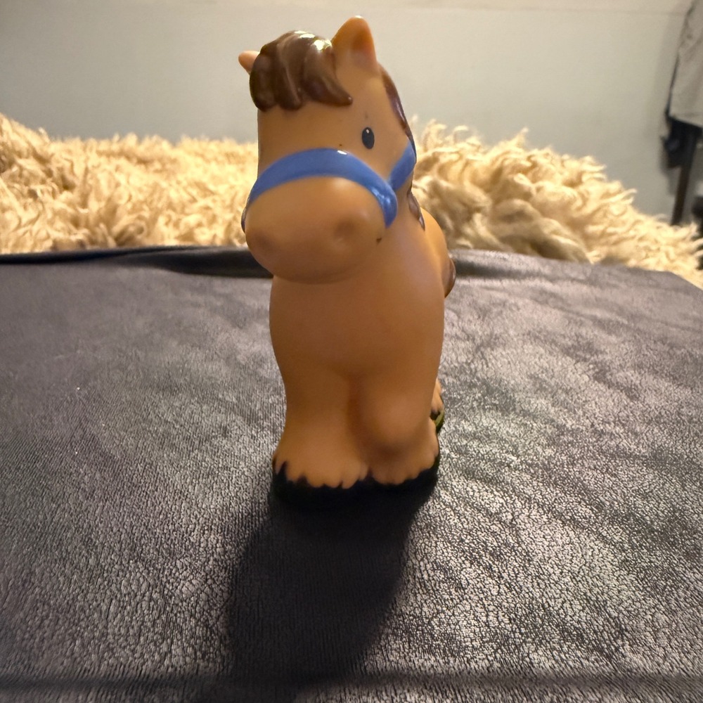 Fisher-Price Little People‎ Horse Kids OS Brown Excellent Blue Halter Y3677 2012